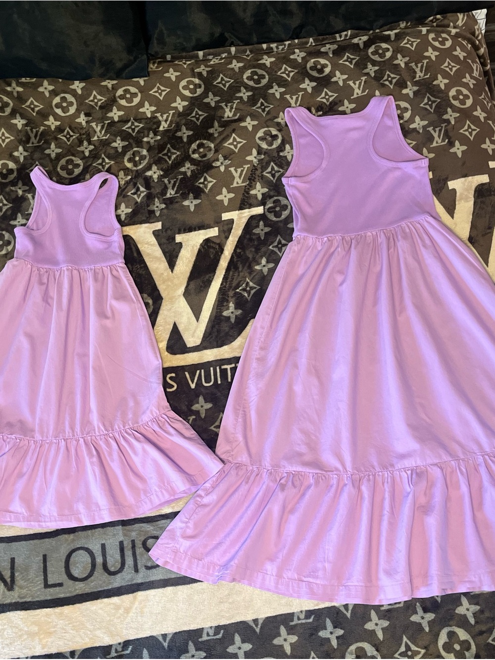 GAP Lavender Sleeveless Ruffle-Hem Casual Dress worn as Mommy and Me Dresses